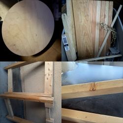Wood Pine Boards And Round Pieces
