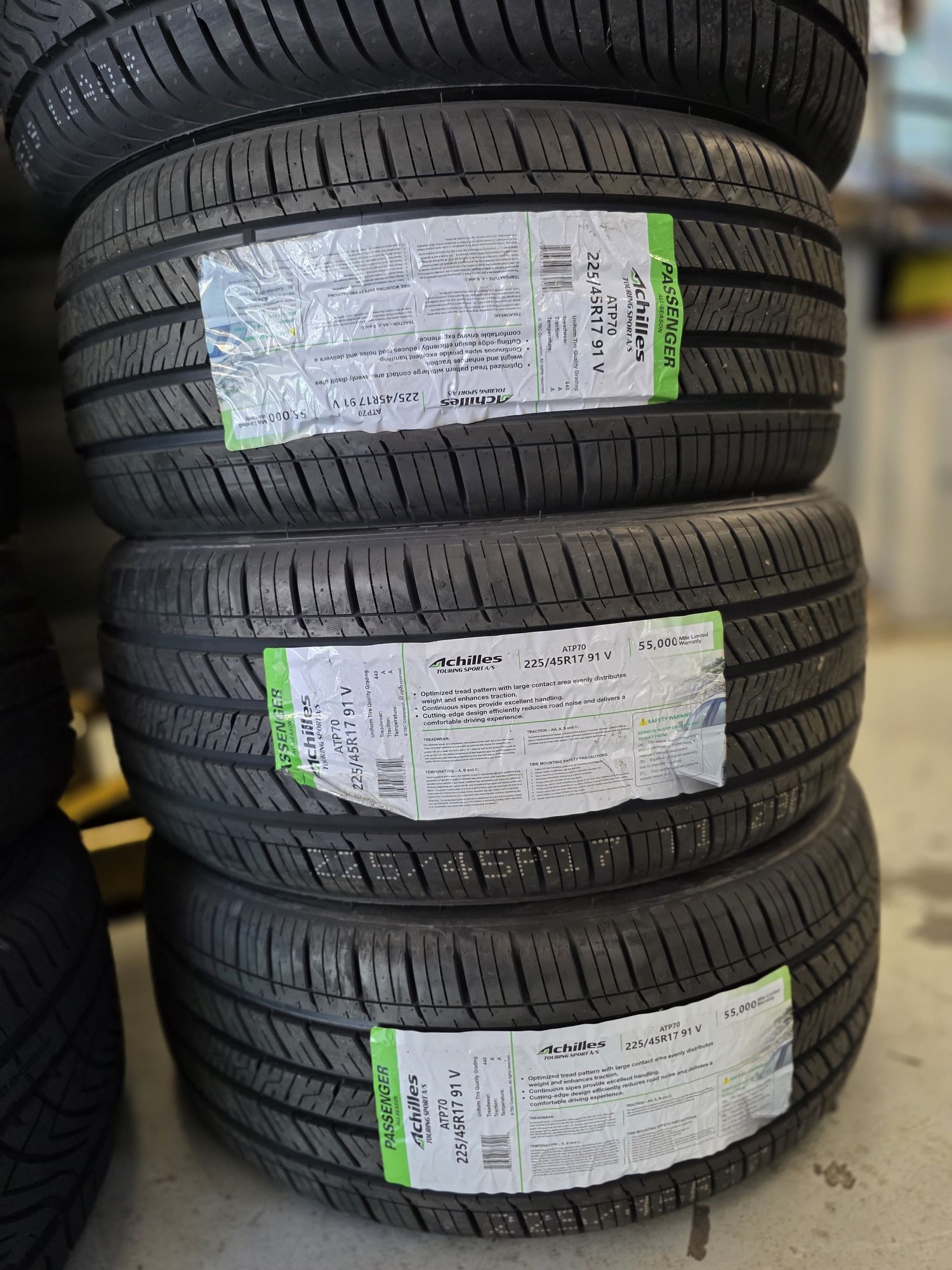 225-45-17 ACHILLES SET OF 4 TIRES FOR SALE AT SPECIAL.WE FINANCE NO CREDIT NEEDED💥