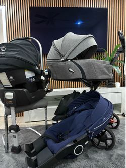 Stokke Xplory Stroller w Stokke Nuna Car Seat & Bassinet