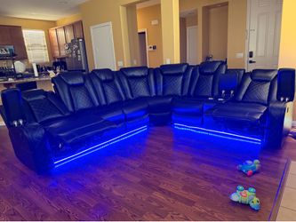 Magean Breathing Leather 3-Piece Living Room Recliner Sofa Set, Black