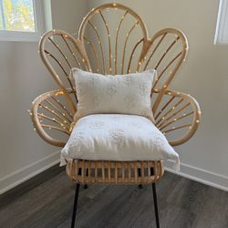 Natural Rattan Fan Accent Chair