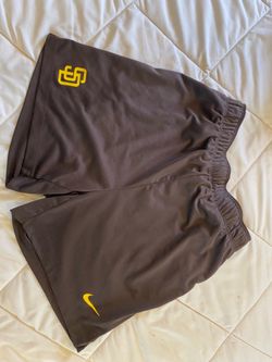 San Diego Padres Gym Shorts and Nike Padres Brown Hoodie – Medium – Athletic Mesh Training Shorts | Clean Team Gear