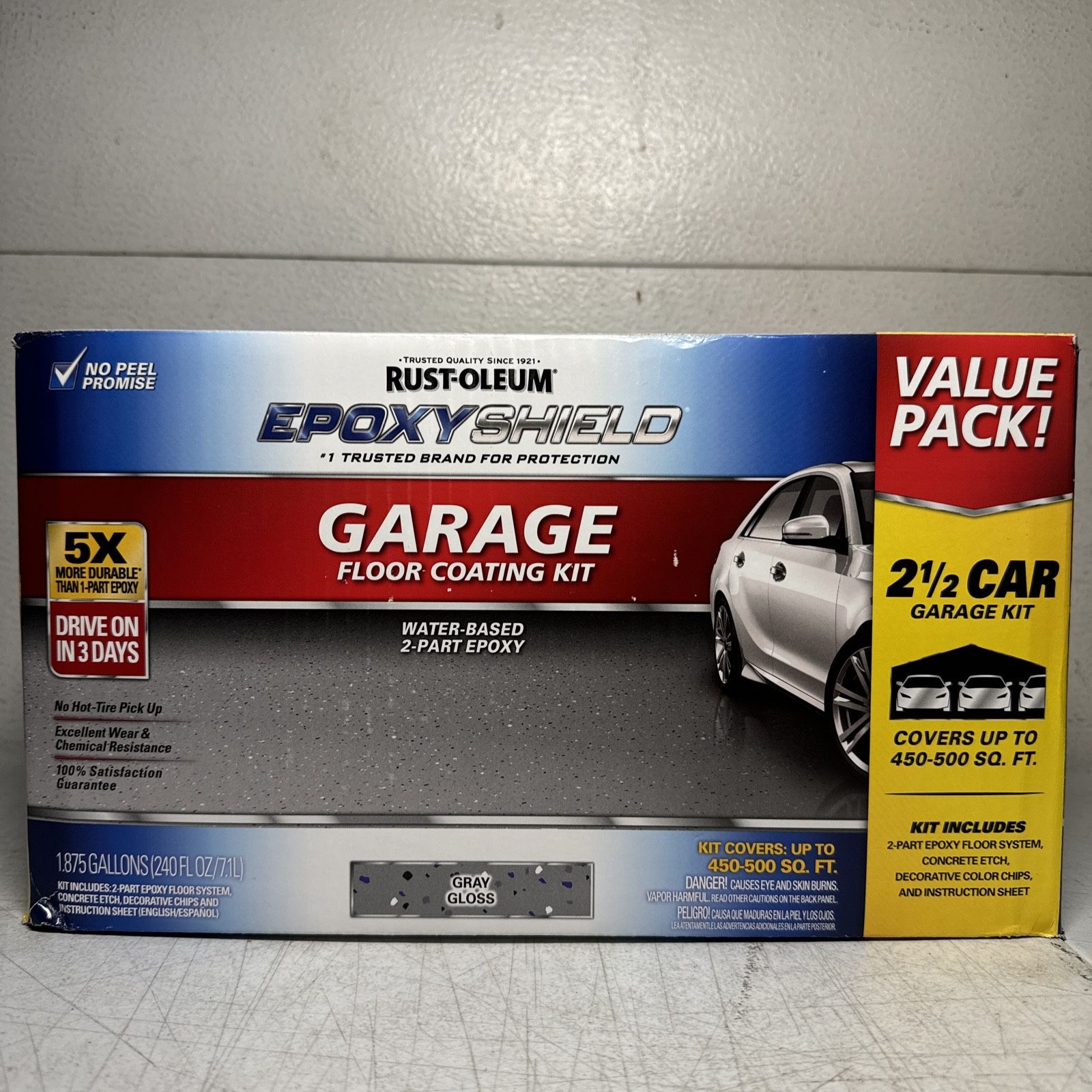 Rust-Oleum EpoxyShield Gray Gloss 2.5-Car Garage Floor Coating Kit 365187