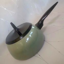 Vintage MCM Serving Sauce Pot Avocado Green Atomic Retro 60s 70s