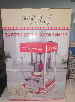 Tabletop kettle popcorn maker