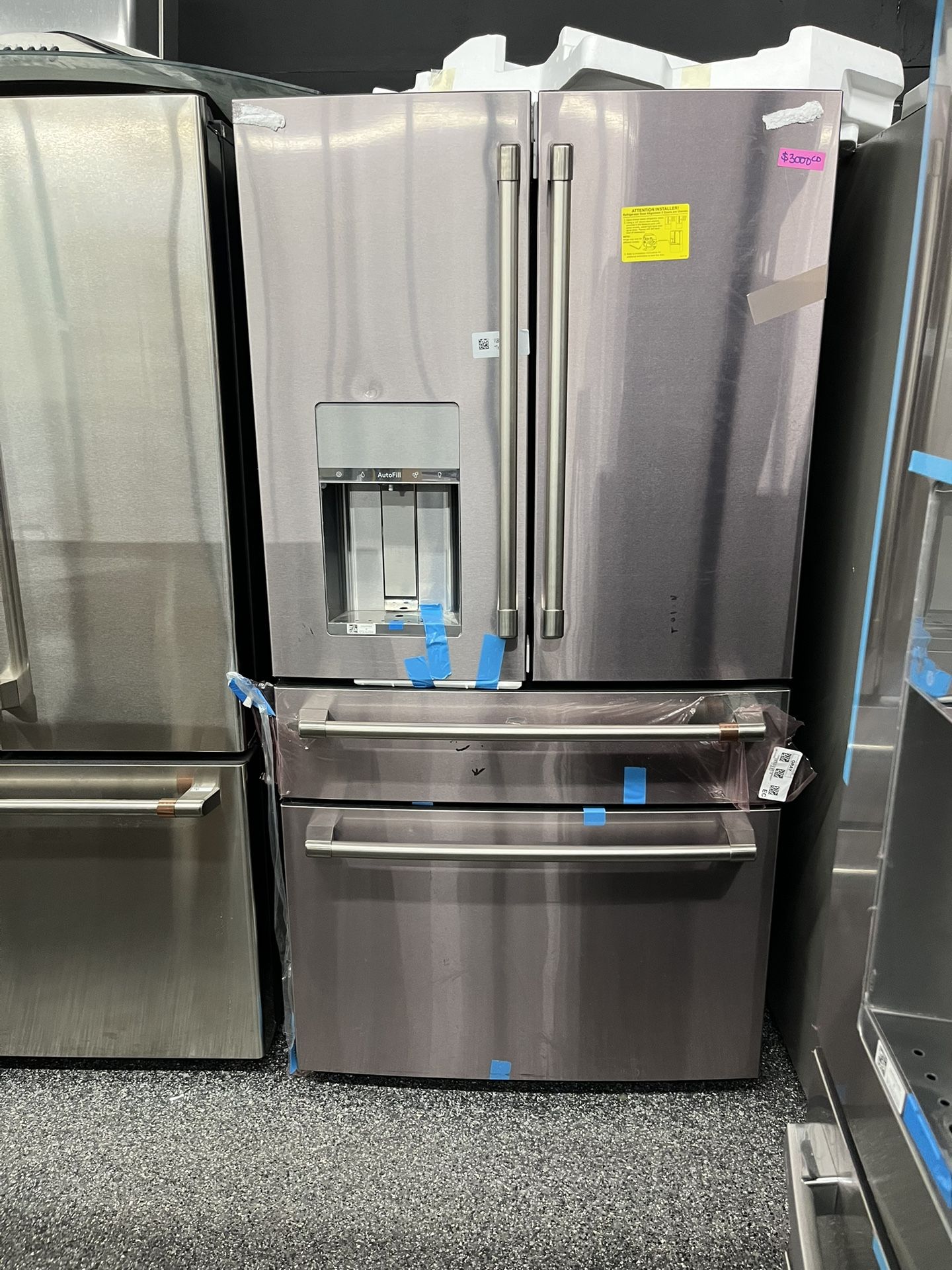 Cafe 4 Door Stainless Steel Counter Depth Refrigerator Ice & Water