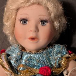 Paradise Galleries Birthstone Angels Collection September Porcelain Doll AS IS