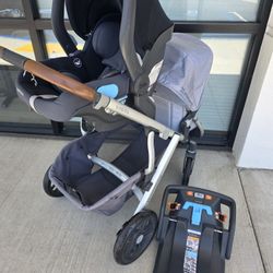 Uppa Vista Double Stroller W MESA car Seat