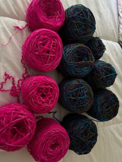 Yarn Lot – Pink and Multicolor Balls