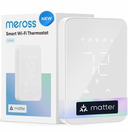 Meross Matter Smart Thermostat For Electric Baseboard Heater, Works With Alexa, HomeKit, Google, SmartThings, Programmable WiFi Thermostat For House, 