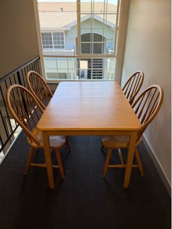 Wooden Dining Table with 4 chairs
