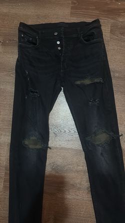 Amiri jeans black with army color patches 34