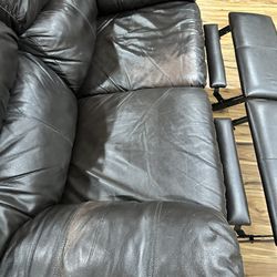 Three  Seater Reckiner + Two Seater Leather Recliner