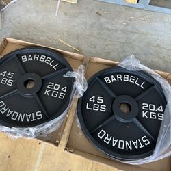New pair of 45lb iron olympic plates. New in box 📦 $90