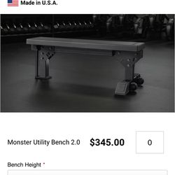Rogue Fitness Monster Utility Bench 2.0 With Thompson Fat Pad CrossFit Home Gym Powder Lifting 