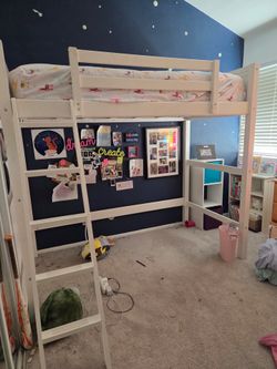 Twin Loft style Bed with Mattress