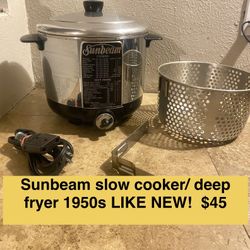 1950s SUNBEAM Crock Pot DEEP FRYER Excellent Condition!