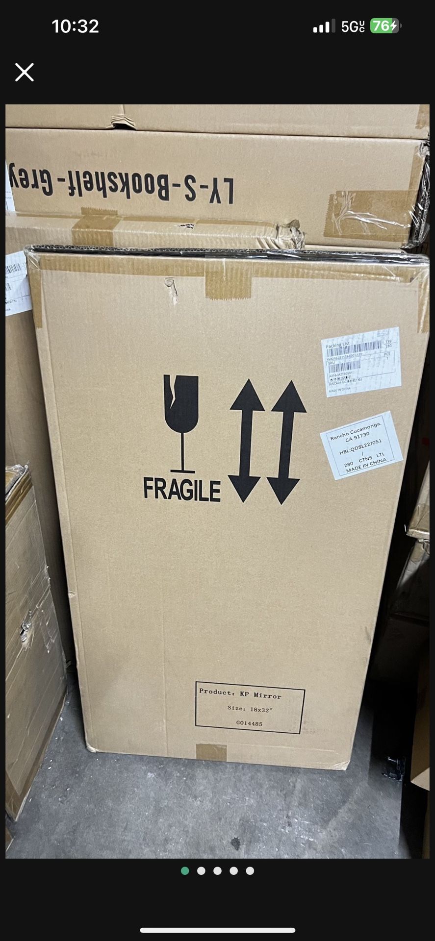 Mirror with Wall Hooks, Coat Rack, Entryway Organizer, Key Holder, Coat Hooks 32x18 “ New Still In Box