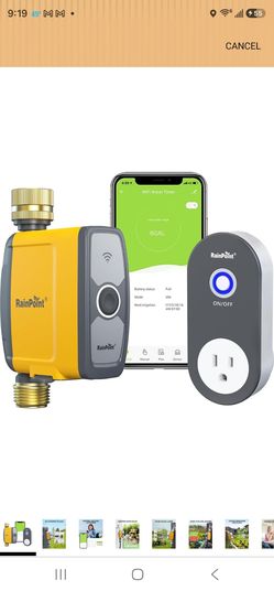 RAINPOINT WiFi Water Timer, Smart Hose Timer for Garden Hose, WiFi Irrigation Controller, Smart Sprinkler System Valve, APP & Voice Control, Weather-B