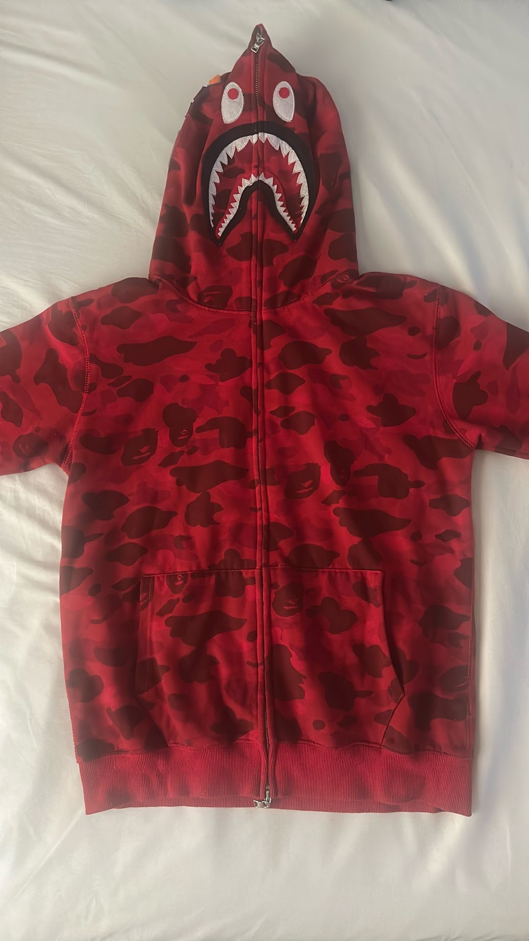 BAPE Color Camo Shark Full Zip Hoodie Red Size XXL