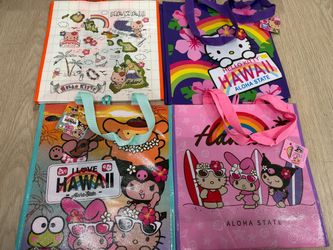 Hello Kitty Hawaii Reusable Tote Bags Set of 4