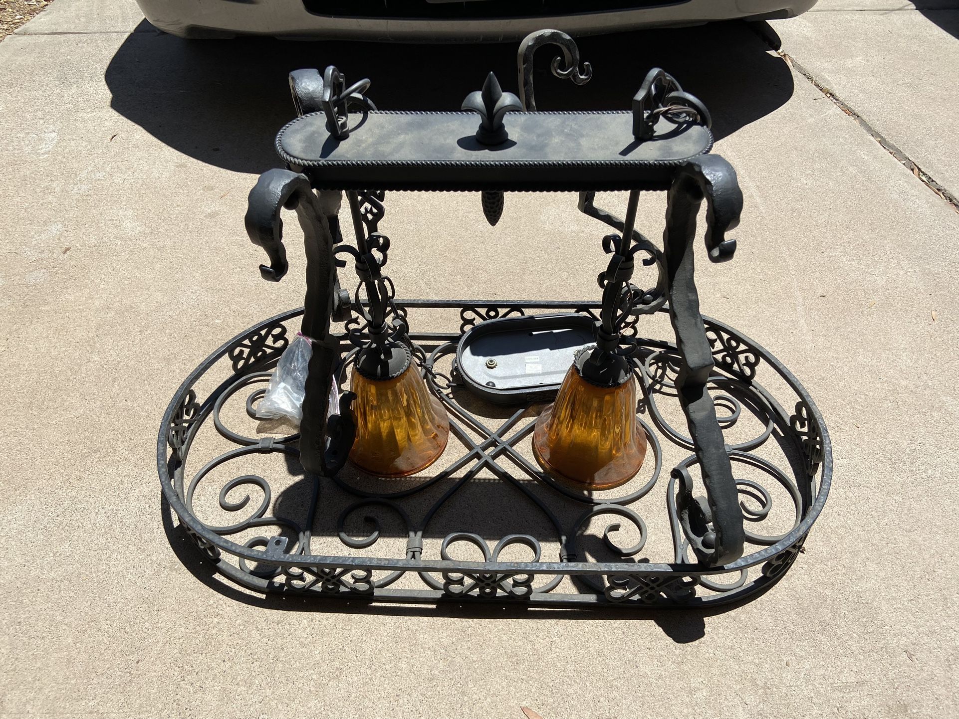 Wrought Iron Chandelier Pot Rack