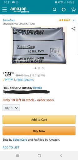 Shower pan liner