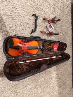 Kids Beginner Violin 1/2 Size Full Set w/ Stand & Shoulder Rest