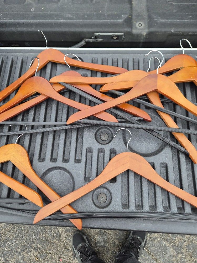 60 Solid Wood Hangers All For $24