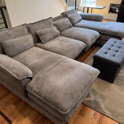 JONPONY 110” Oversized U Shaped Couch, 4 Seat Sectional