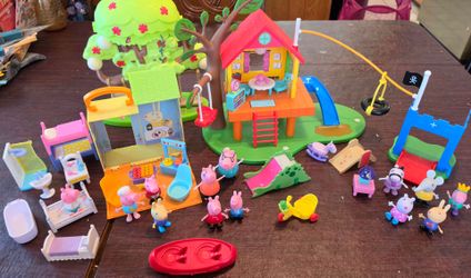 3 Peppa Pig Playsets with Characters and Accessories