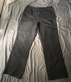 Chico's Platinum Jeans Womens 2.5 Reg 14 Black Wide Leg Stretch Denim Trouser