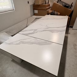 Marble metal 6-10 ppl dining table