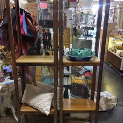 Two Matching Handmade Tall Narrow Shelves 6 Ft Tall 1 Ft Deep
