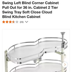 Blind Kitchen Cabinet Left Swing Organizer/ Swing out Shelves