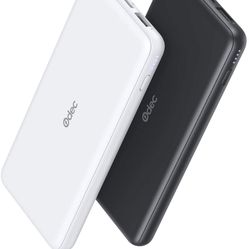 Portable Charger 2-Pack 10000mAh Power Bank High Capacity Power Bank Ultra Slim External Phone Battery Pack with Dual Input & Output for iPhone 12 Pro