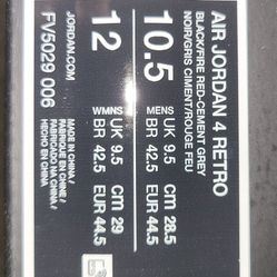 Nike Air Jordan Retro 4s Bred Reimagined SZ 10.5