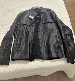Harley Davidson black leather jacket size XL slim fit