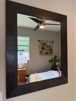 Black framed mirror