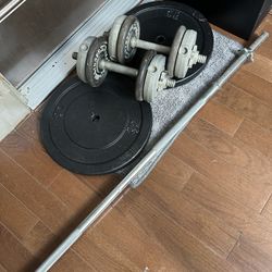 1 Inch Bar and Dumbells with Weights