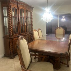 Stunning Dining table With Chairs And China Buffet 