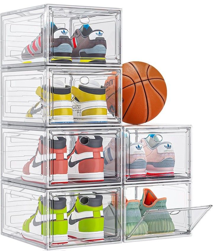 Organizer with Magnetic Door, Stackable Boxes for Closet, Foldable Space