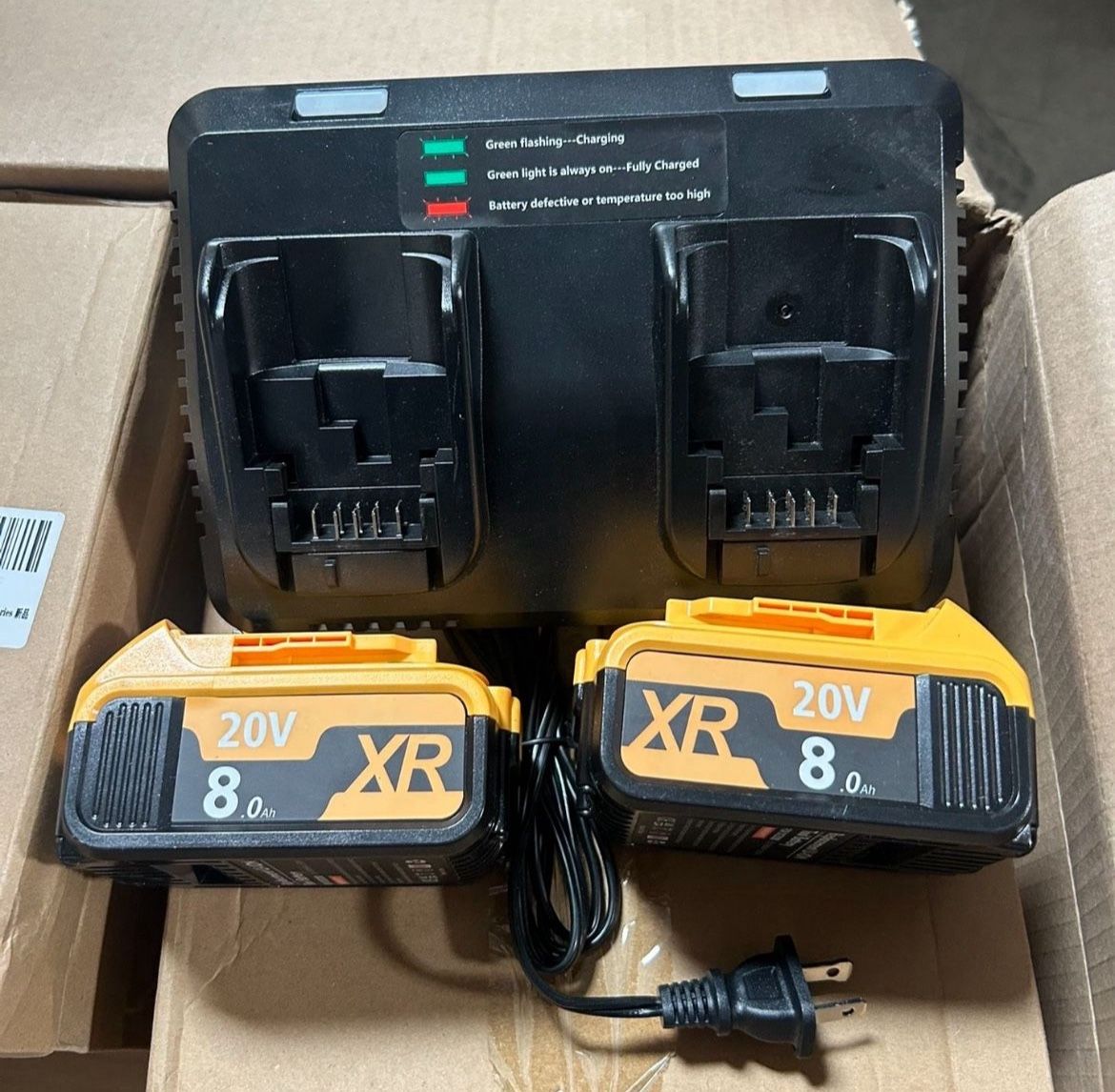 2PACK 20V 8.0Ah Replacement for 20V MAX Battery and Charger Combo