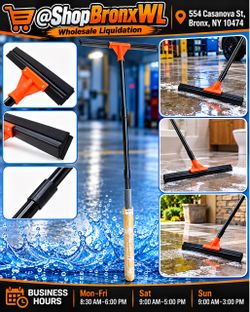 Heavy-Duty Floor Squeegee with Extendable Handle