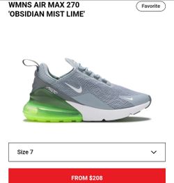 Nike Wmns Air Max 270 'Obsidian Mist Lime
Used
Size 9