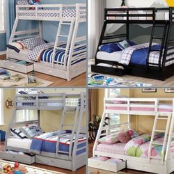 Twin Full White Bunkbed With Ortho Matres!