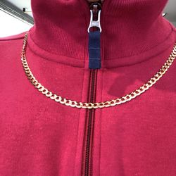 14 Kt Gold “curb Cuban “24” Necklace  5 1/2 Millimeters 
