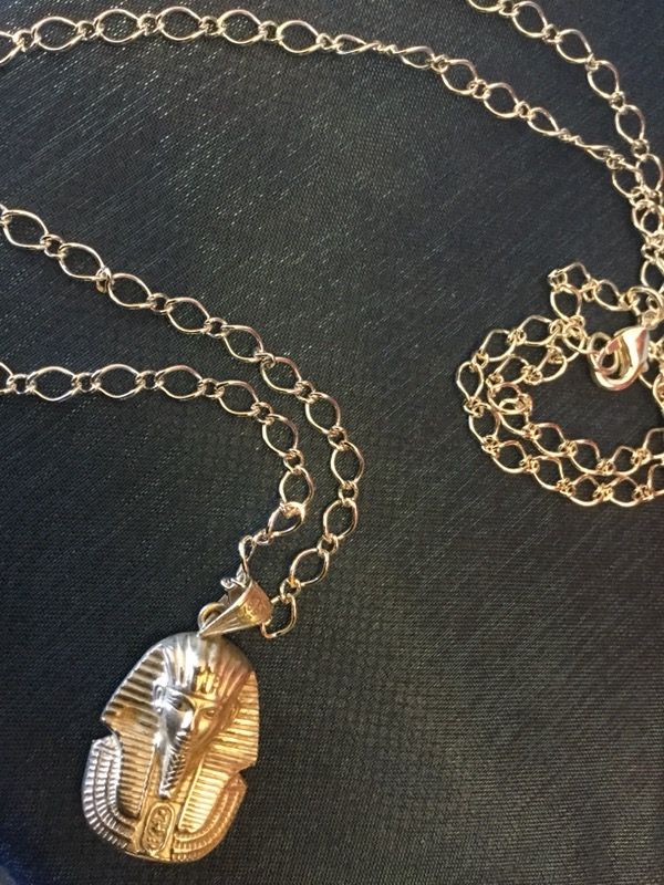 Pharaoh Pendant necklace / 24” inch long rolo chain
