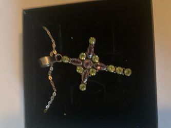 Amethyst & Peridot Cross Necklace