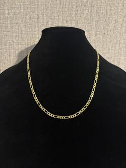 24" Long  Gold-Plated Figaro Necklace